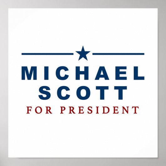 Michael Scott für Präsident des Amtes Poster (Vorne)
