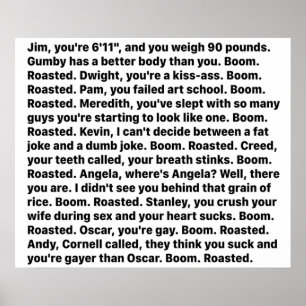 Michael Scotts Boom Roasted Speech Poster