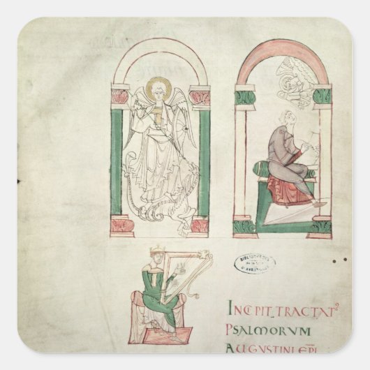 Michael, St. Augustine und St. David Quadratischer Aufkleber (Vorderseite)