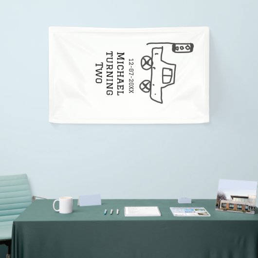 Michael turning two birthday toy car traffic light banner (Messeveranstaltung)