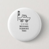 Michael turning two birthday toy car traffic light button (Vorderseite)