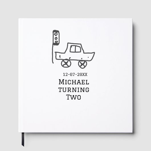 Michael turning two birthday toy car traffic light gästebuch (Vorderseite)