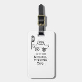 Michael turning two birthday toy car traffic light gepäckanhänger (Vorderseite vertikal)