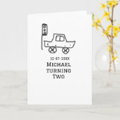 Michael turning two birthday toy car traffic light karte (Gelbe Blume)