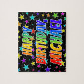 "MICHAEL" Vorname, Spaß "GLÜCKLICHER GEBURTSTAG" Puzzle (Vertikal)