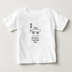 Michael wird zwei Geburtstags-Spielzeugauto-Ampel Baby T-shirt