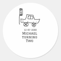 Michael wird zwei Geburtstags-Spielzeugauto-Ampel