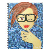 Michael Yoon nimmt einen Schlag Notizblock (Vorderseite)