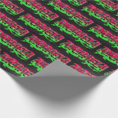 Michaela Vorname Name Graffiti red green Geschenkpapier (Ecke)