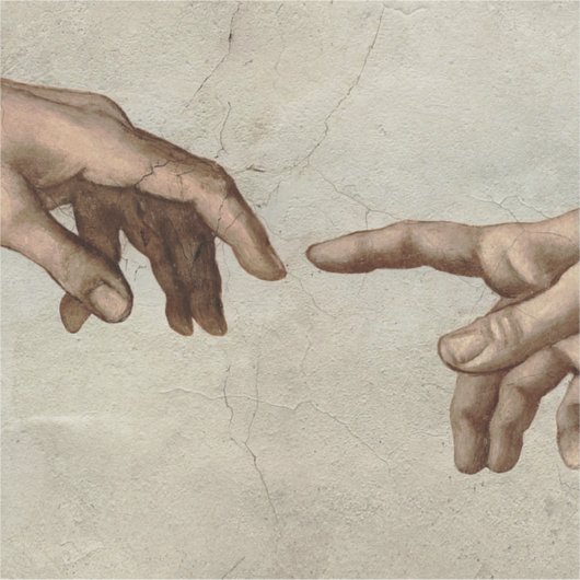 Michaelangelo gibt Schöpfung Adam God Aufkleber (Vorderseite)