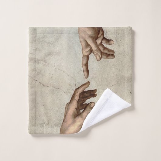 Michaelangelo gibt Schöpfung Adam God Badhandtuch Set (Waschlappen)
