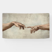 Michaelangelo gibt Schöpfung Adam God Banner (Horizontal)