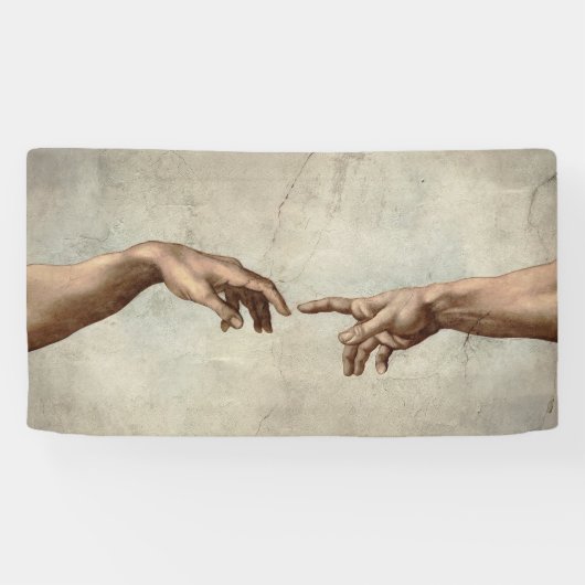 Michaelangelo gibt Schöpfung Adam God Banner (Horizontal)