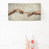 Michaelangelo gibt Schöpfung Adam God Banner (InSitu)
