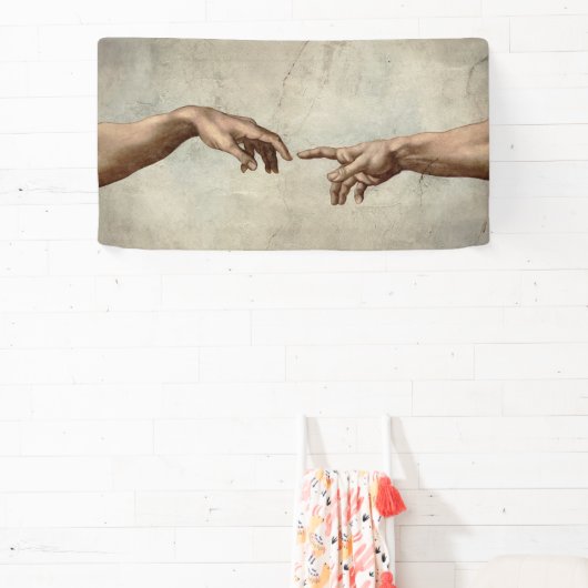 Michaelangelo gibt Schöpfung Adam God Banner (InSitu)