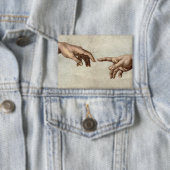 Michaelangelo gibt Schöpfung Adam God Button (Insitu)