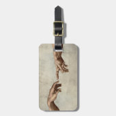Michaelangelo gibt Schöpfung Adam God Gepäckanhänger (Vorderseite vertikal)