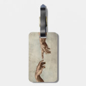 Michaelangelo gibt Schöpfung Adam God Gepäckanhänger (Rückseite vertikal)