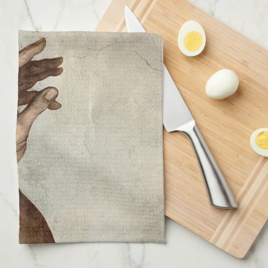 Michaelangelo gibt Schöpfung Adam God Geschirrtuch (Viertel Falte)