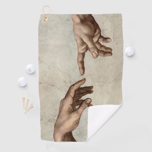 Michaelangelo gibt Schöpfung Adam God Golfhandtuch (Insitu)