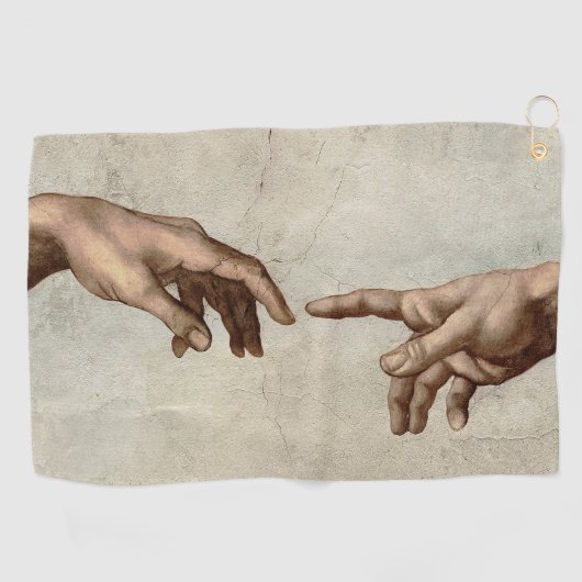 Michaelangelo gibt Schöpfung Adam God Golfhandtuch (Horizontal)