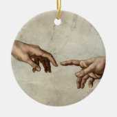 Michaelangelo gibt Schöpfung Adam God Keramik Ornament (Vorne)