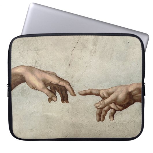 Michaelangelo gibt Schöpfung Adam God Laptopschutzhülle (Vorderseite)