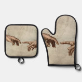 Michaelangelo gibt Schöpfung Adam God Ofenhandschuh & Topflappen-Set (Vorderseite)