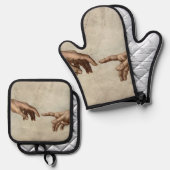 Michaelangelo gibt Schöpfung Adam God Ofenhandschuh & Topflappen-Set (Vorderseite/Rückseite)