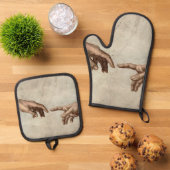 Michaelangelo gibt Schöpfung Adam God Ofenhandschuh & Topflappen-Set (Oben Unten)