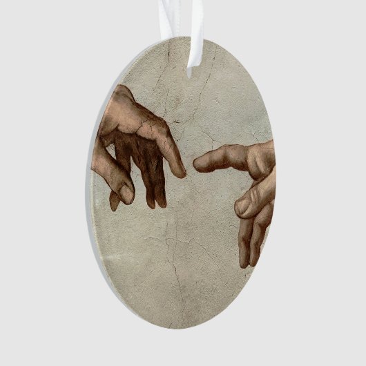 Michaelangelo gibt Schöpfung Adam God Ornament (Vorderseite)