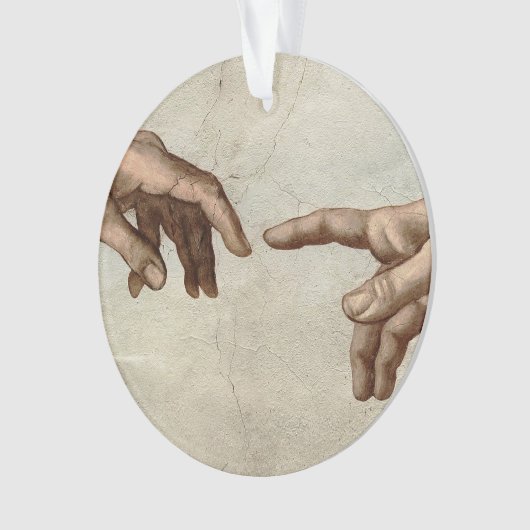 Michaelangelo gibt Schöpfung Adam God Ornament (Vorderseite)