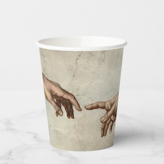 Michaelangelo gibt Schöpfung Adam God Pappbecher (Links)