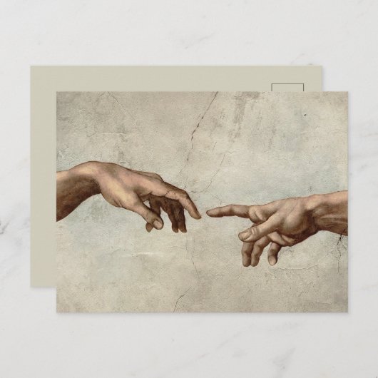 Michaelangelo gibt Schöpfung Adam God Postkarte (Vorne/Hinten)