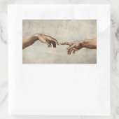 Michaelangelo gibt Schöpfung Adam God Rechteckiger Aufkleber (Tasche)