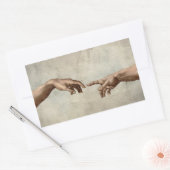 Michaelangelo gibt Schöpfung Adam God Rechteckiger Aufkleber (Umschlag)