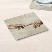 Michaelangelo gibt Schöpfung Adam God Rechteckiger Pappuntersetzer (angewinkelt)