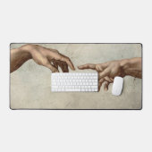 Michaelangelo gibt Schöpfung Adam God Schreibtischunterlage (Tastatur & Maus)