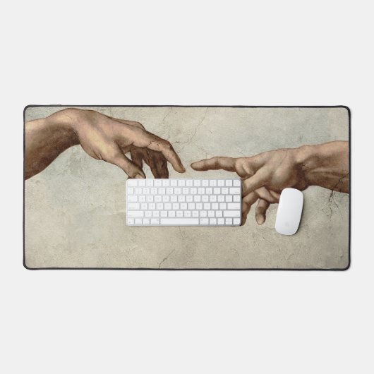 Michaelangelo gibt Schöpfung Adam God Schreibtischunterlage (Tastatur & Maus)