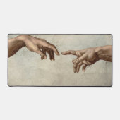 Michaelangelo gibt Schöpfung Adam God Schreibtischunterlage (Vorderseite)