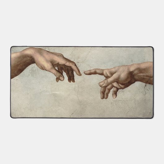 Michaelangelo gibt Schöpfung Adam God Schreibtischunterlage (Vorderseite)