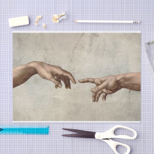 Michaelangelo gibt Schöpfung Adam God Seidenpapier (Handwerk)