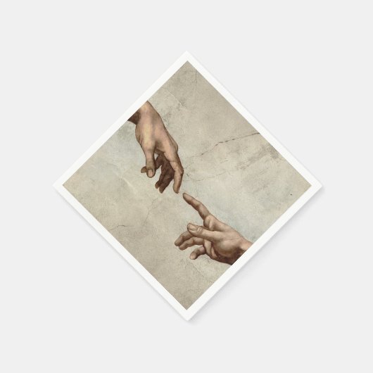Michaelangelo gibt Schöpfung Adam God Serviette (Ecke)
