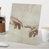 Michaelangelo gibt Schöpfung Adam God Sockelschild (In Situ)