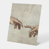 Michaelangelo gibt Schöpfung Adam God Sockelschild (Vorderseite)