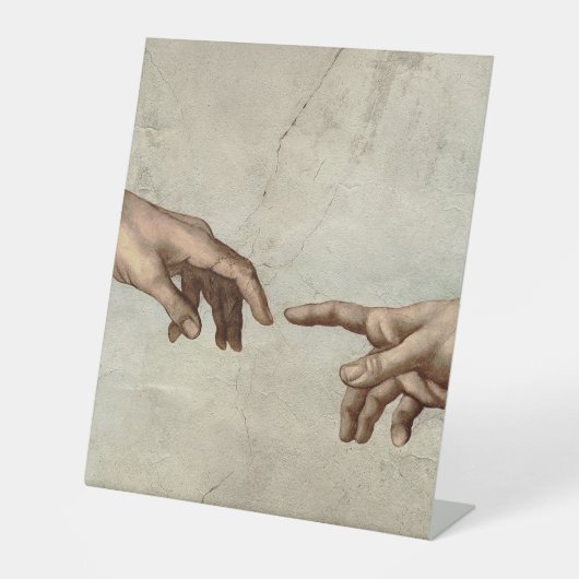 Michaelangelo gibt Schöpfung Adam God Sockelschild (Vorderseite)