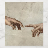 Michaelangelo gibt Schöpfung Adam God Weinetikett (Einzelnes Label)