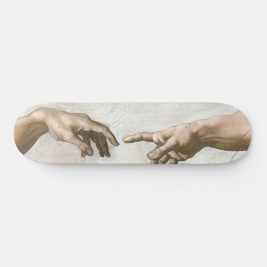 Michaelangelo Hands Creation Adam God Skateboard (Horizontal)