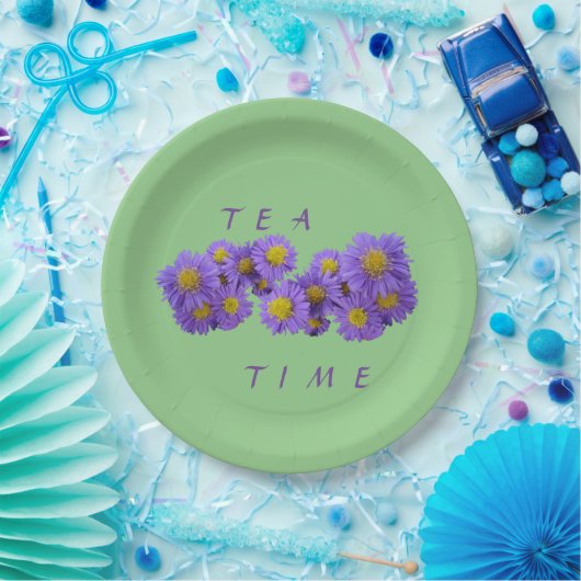 Michaelmas Daisy Cust Grünpapierplatte Pappteller (Party)