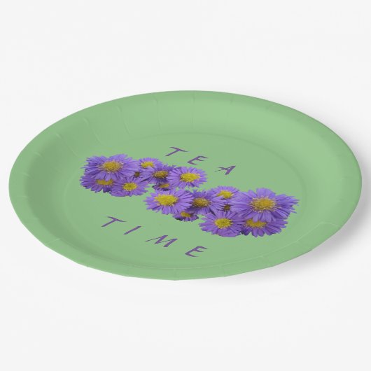 Michaelmas Daisy Cust Grünpapierplatte Pappteller (Schrägansicht)